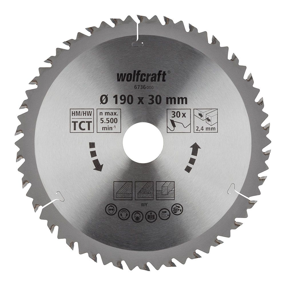 DISCO DE SIERRA CIRCULAR CT, Ø190 mm x 30 DIENTES