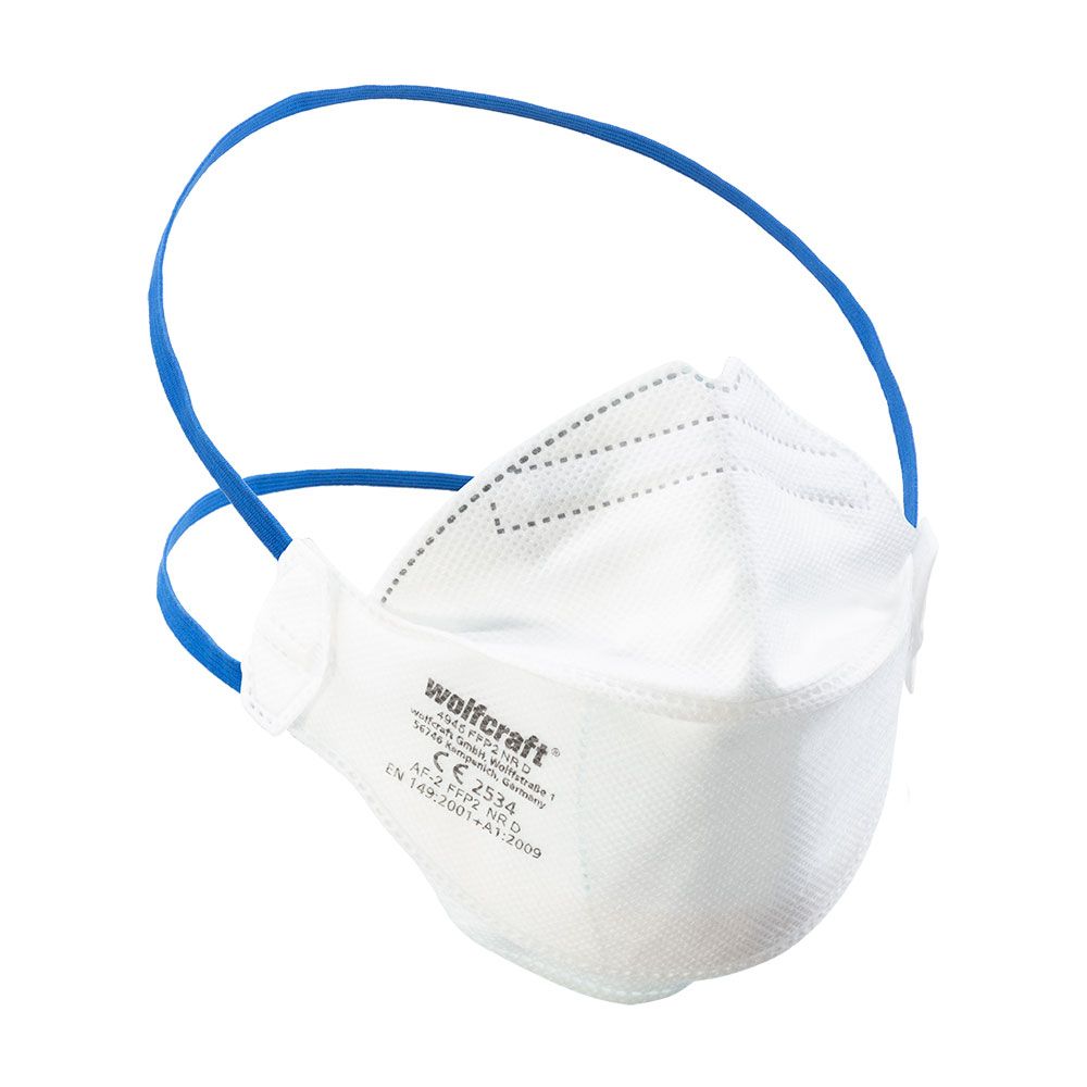 PACK 2 MASCARAS PROTECCION RESPIRATORIA FFP2 NR D 4945000 WOLFCRAFT