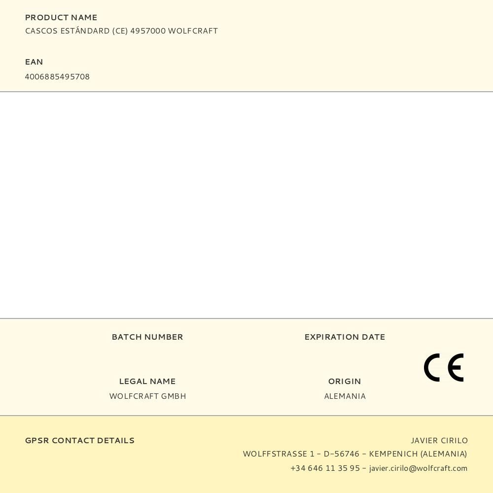 CASCOS ESTÁNDARD (CE) 4957000 WOLFCRAFT - Imagen 6
