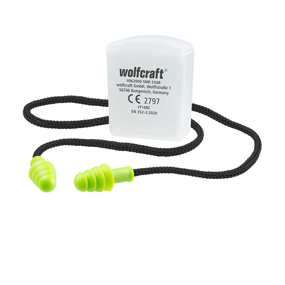 1 PAR DE TAPONES CON CORDÓN Y ESTUCHE (CE) 4962000 WOLFCRAFT - Imagen 2