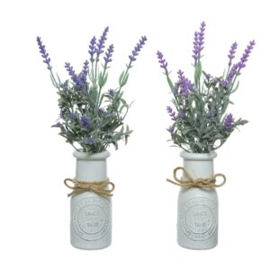 JARRÓN VINTAGE CON LAVANDA, COLORES SURTIDOS, Ø13 x 32 cm