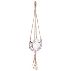 BOLA DE CRISTAL Y COLGANTE DE YUTE Ø10,5 x 56 cm