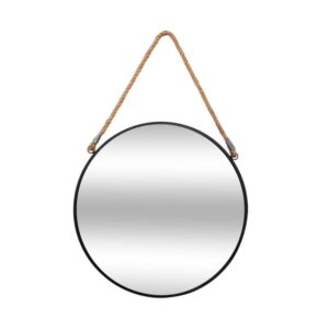 ESPEJO REDONDO DE METAL CON CUERDA, EDEN, Ø38 cm