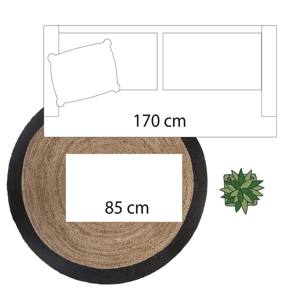 ALFOMBRA ARPILLERA NEGRA Ø120 cm - Imagen 2