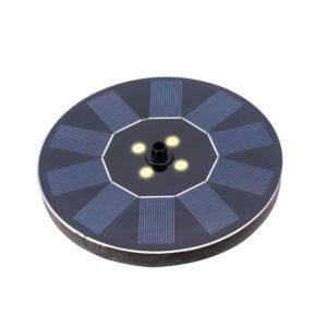 FUENTE SOLAR DE JARDÍN, DE PLÁSTICO, LUZ BLANCA CÁLIDA, 4 LEDS, Ø16 x 3,5 cm