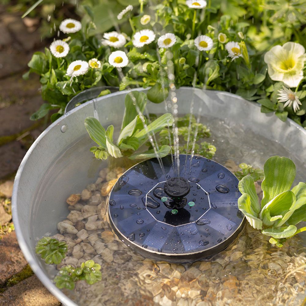FUENTE SOLAR DE JARDÍN, DE PLÁSTICO, LUZ RGB, 4 LEDS, Ø16 x 3,5 cm - Imagen 3