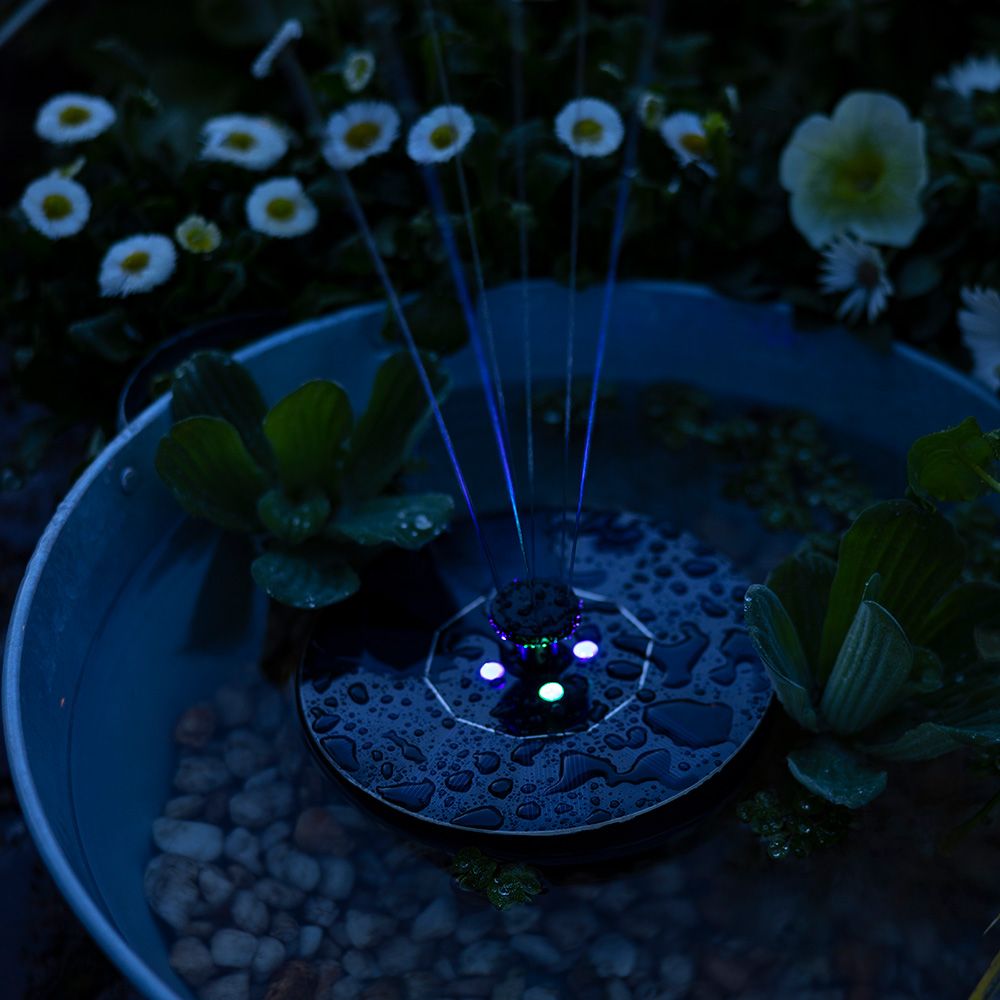 FUENTE SOLAR DE JARDÍN, DE PLÁSTICO, LUZ RGB, 4 LEDS, Ø16 x 3,5 cm - Imagen 4