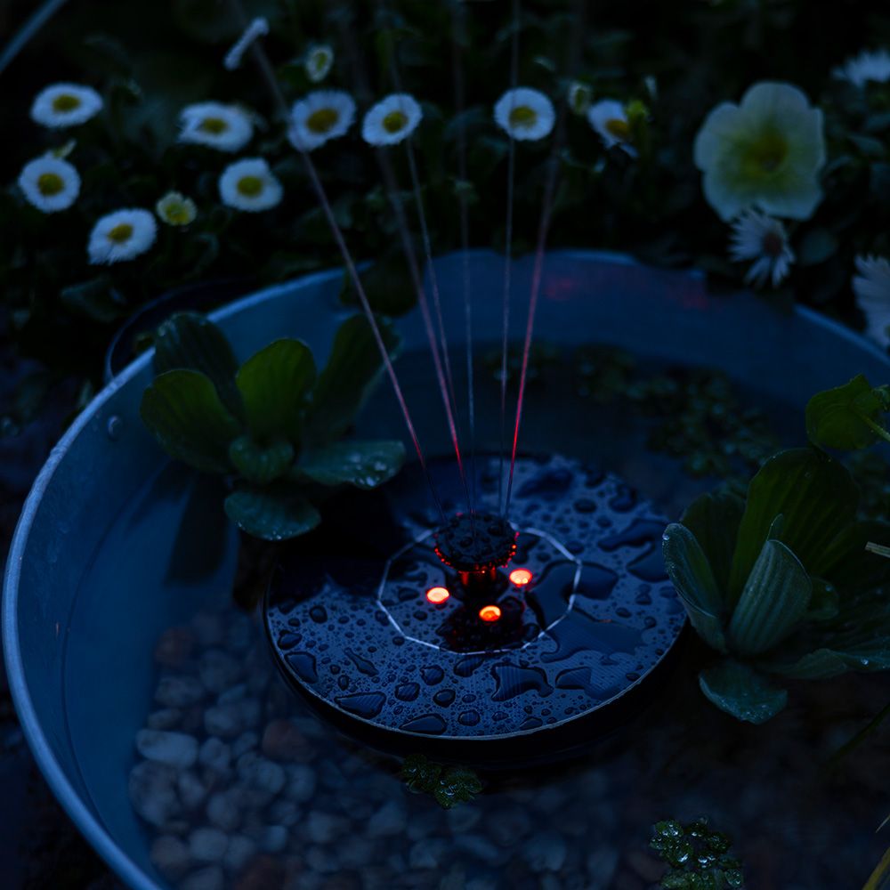 FUENTE SOLAR DE JARDÍN, DE PLÁSTICO, LUZ RGB, 4 LEDS, Ø16 x 3,5 cm - Imagen 5