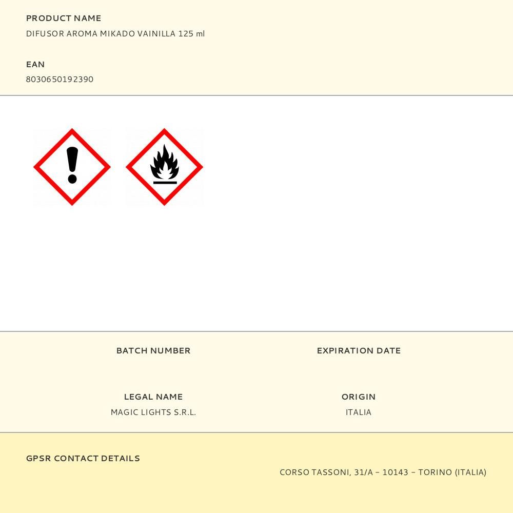 DIFUSOR AROMA MIKADO VAINILLA 125 ml - Imagen 2