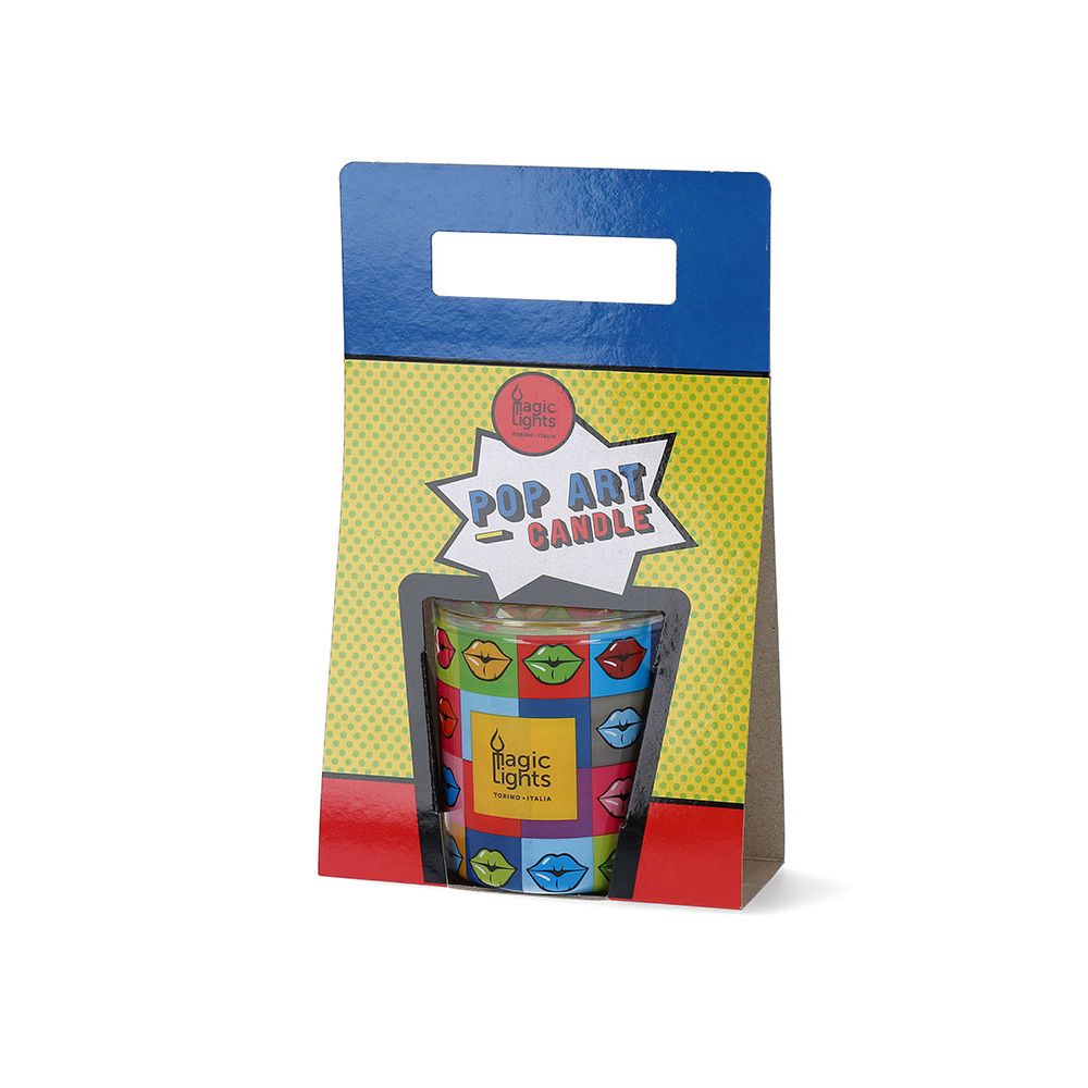 VELA EN VASO POP ART Ø7,5x8,4cm LABIOS MAGIC LIGHTS - Imagen 2