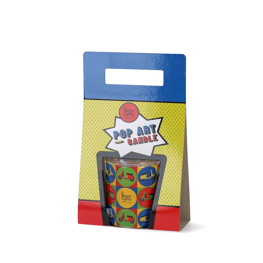 VELA EN VASO POP ART Ø7,5x8,4cm MOTOS MAGIC LIGHTS - Imagen 2