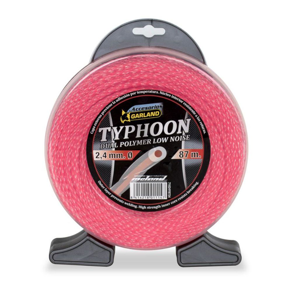 HILO PARA DESBROZADORA TYPHOON, OVALADO, Ø2,4 mm, DISPENSADOR 87 m