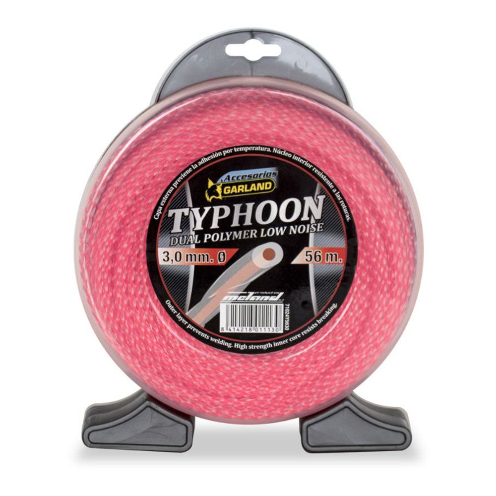 HILO PARA DESBROZADORA TYPHOON, OVALADO, Ø3,0 mm, DISPENSADOR 56 m