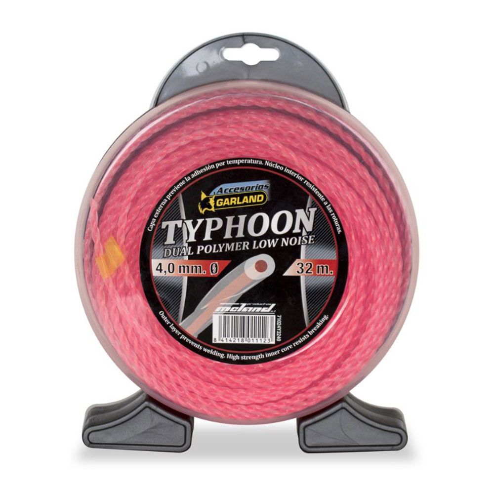 HILO PARA DESBROZADORA TYPHOON, OVALADO, Ø4,0 mm, DISPENSADOR 32 m