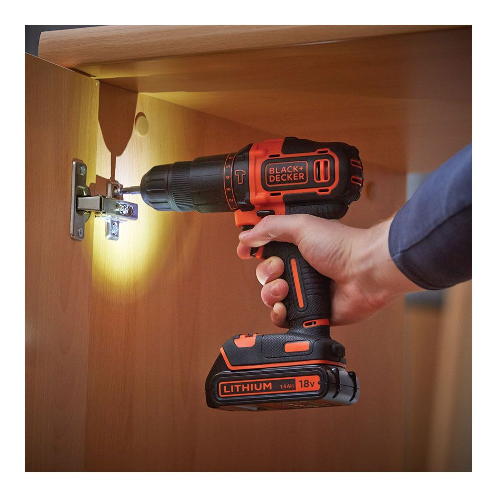 KIT TALADRO PERCUTOR 18 V CON 2 BATERÍAS DE LITIO Y CARGADOR - Imagen 3