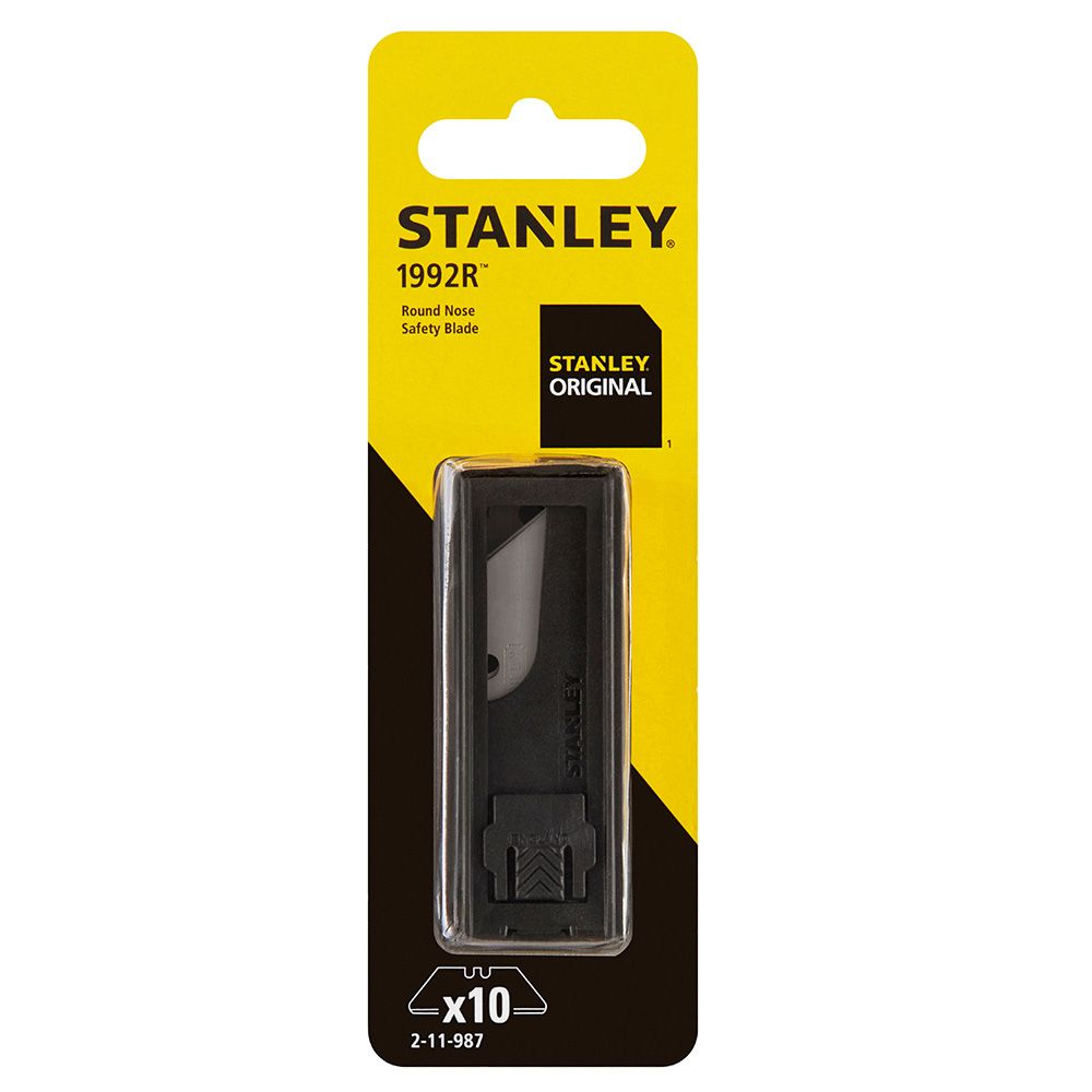BLISTER 10 HOJAS TRAPEZOIDALES 62 mm PUNTA REDONDEADA PARA CÚTER 2-11-987 STANLEY 84474 - Imagen 2