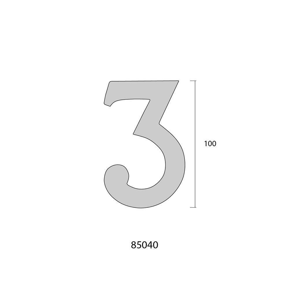 NÚMERO 8, DE LATÓN CON ACABADO PULIDO Y FIJACIÓN INVISIBLE, 10 cm - Imagen 3