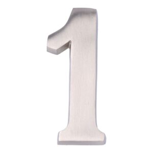 NÚMERO 1, DE NÍQUEL CON ACABADO MATE Y FIJACIÓN INVISIBLE, 10 cm