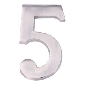 NÚMERO 5, DE NÍQUEL CON ACABADO MATE Y FIJACIÓN INVISIBLE, 10 cm