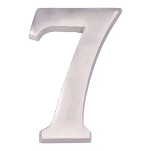 NÚMERO 7, DE NÍQUEL CON ACABADO MATE Y FIJACIÓN INVISIBLE, 10 cm