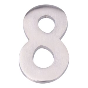 NÚMERO 8, DE NÍQUEL CON ACABADO MATE Y FIJACIÓN INVISIBLE, 10 cm
