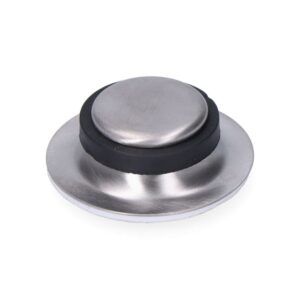 TOPE DE PUERTA, DE METAL CON ACABADO ACERO INOX, FIJACIÓN CON ADHESIVO, BLISTER