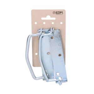ASA ABATIBLE CON TOPE, DE ZINC CON ACABADO EN PLATA, 125 x 27 mm, 2 uds, BLISTER