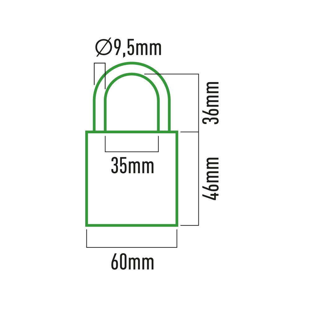 CANDADO DE LATÓN, ARCO NORMAL, 60 mm, BLÍSTER - Imagen 3