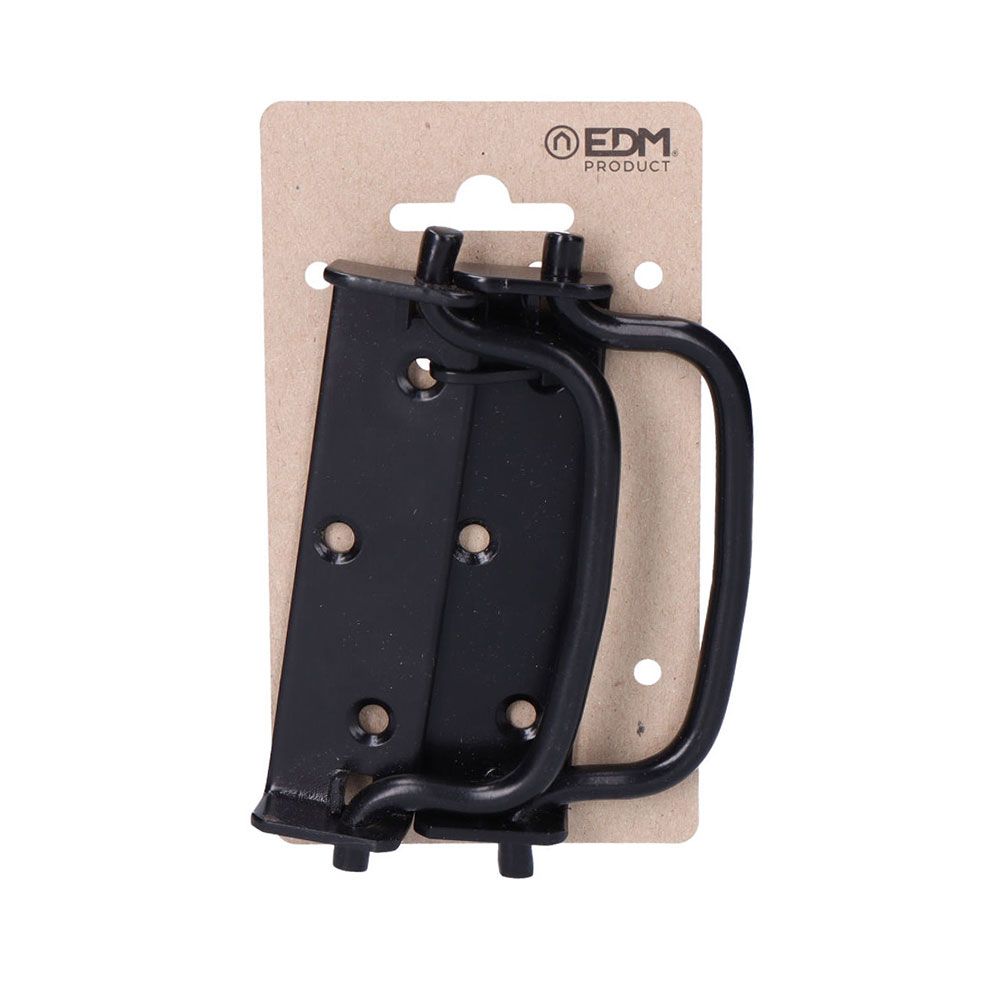 ASA ABATIBLE CON TOPE, DE ZINC CON ACABADO EN NEGRO, 100 x 27 mm, 2 uds, BLISTER