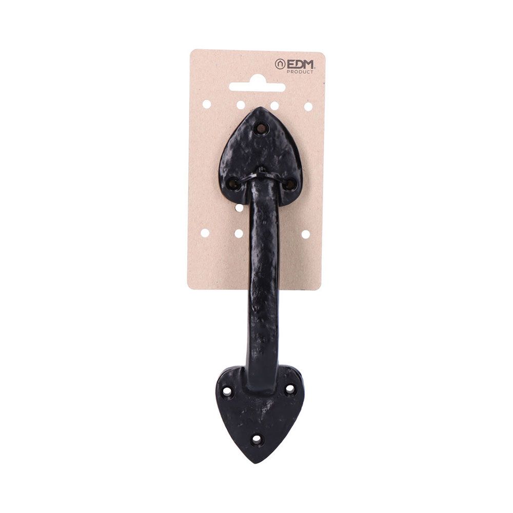 TIRADOR DE PUERTA, DE HIERRO FORJADO CON ACABADO NEGRO, 210 mm, BLISTER