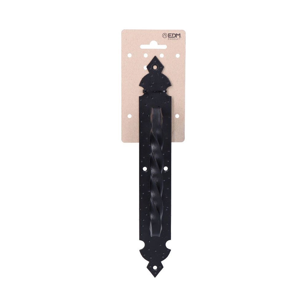 TIRADOR DE PUERTA, DE HIERRO FORJADO CON ACABADO EN NEGRO, 275 mm, BLISTER