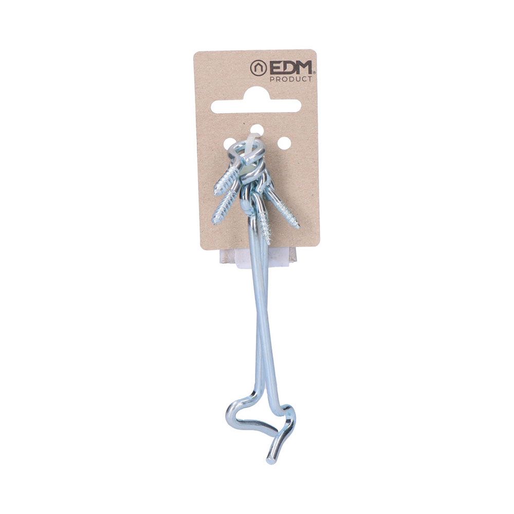 ALDABILLA, DOBLE HEMBRILLA, DE HIERRO CON ACABADO ZINCADO, 100 x 17 mm, BLISTER 2 uds