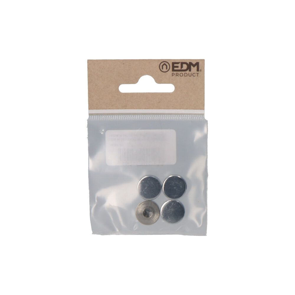 EMBELLECEDOR LATÓN ROSCADO LISO 14 mm NÍQUEL, 4 uds - Imagen 2