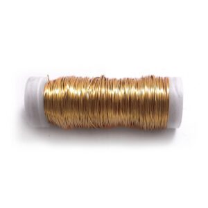 ALAMBRE FORRADO CON BOBINA N° 6 LATON, CALIBRE 0,40 mm x 50 m