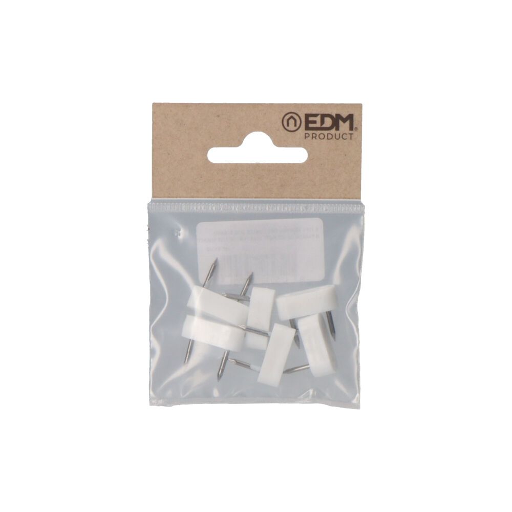 PACK 6 UDS. TOPE ARMARIO 2 PUNTAS 7x18mm BLANCO - Imagen 2