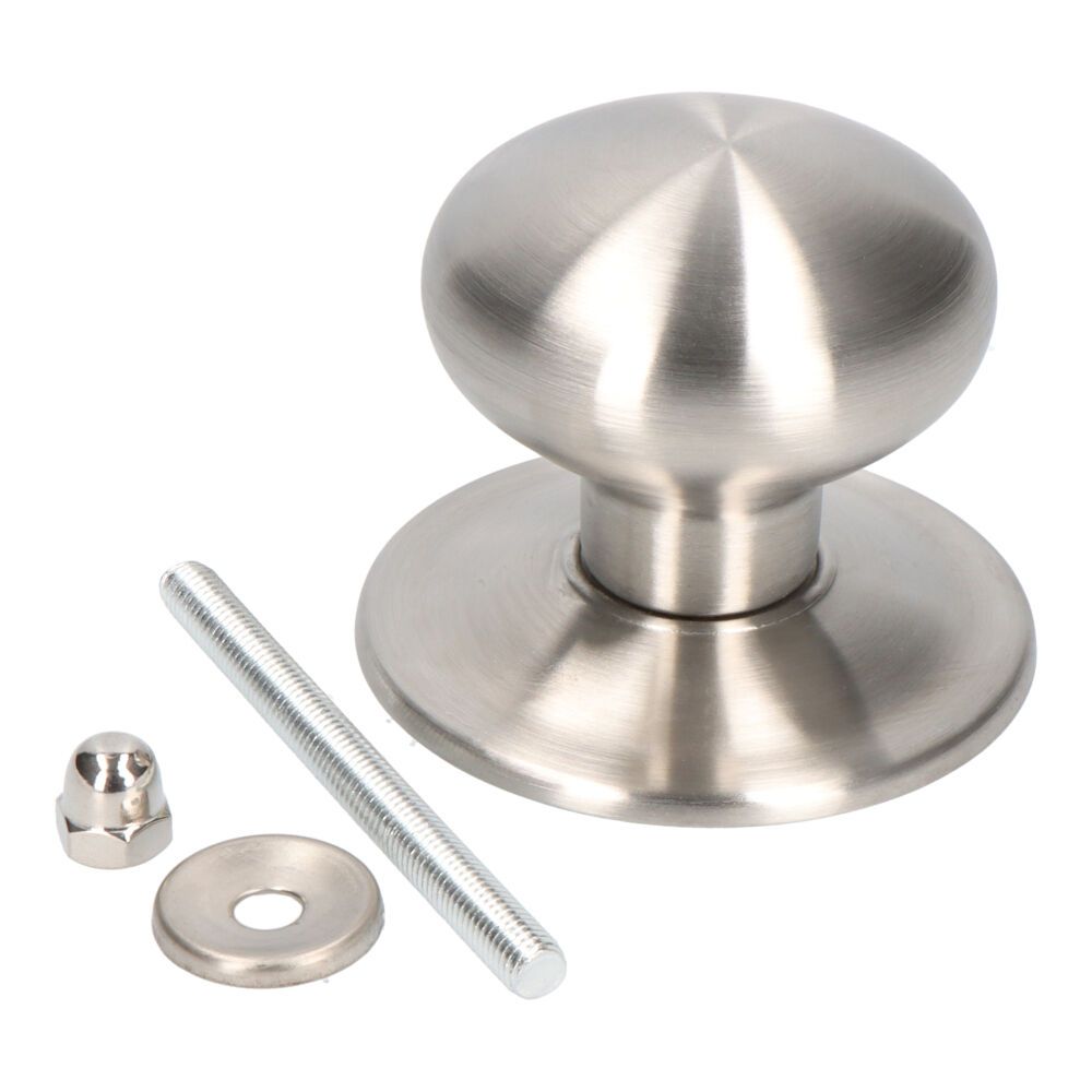 POMO PUERTA, MODELO PP02, DE ACERO INOXIDABLE CON ACABADO INOX, Ø70 mm, BLISTER