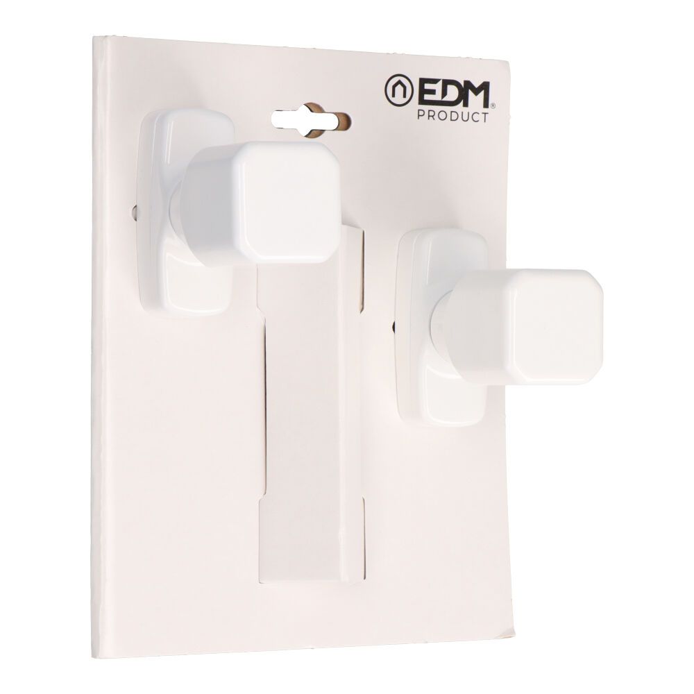 JUEGO DE POMO RECUPERABLE, MODELO 6807, DE ALUMINIO CON ACABADO BLANCO, 37 x 83 x 69 mm, BLISTER - Imagen 2