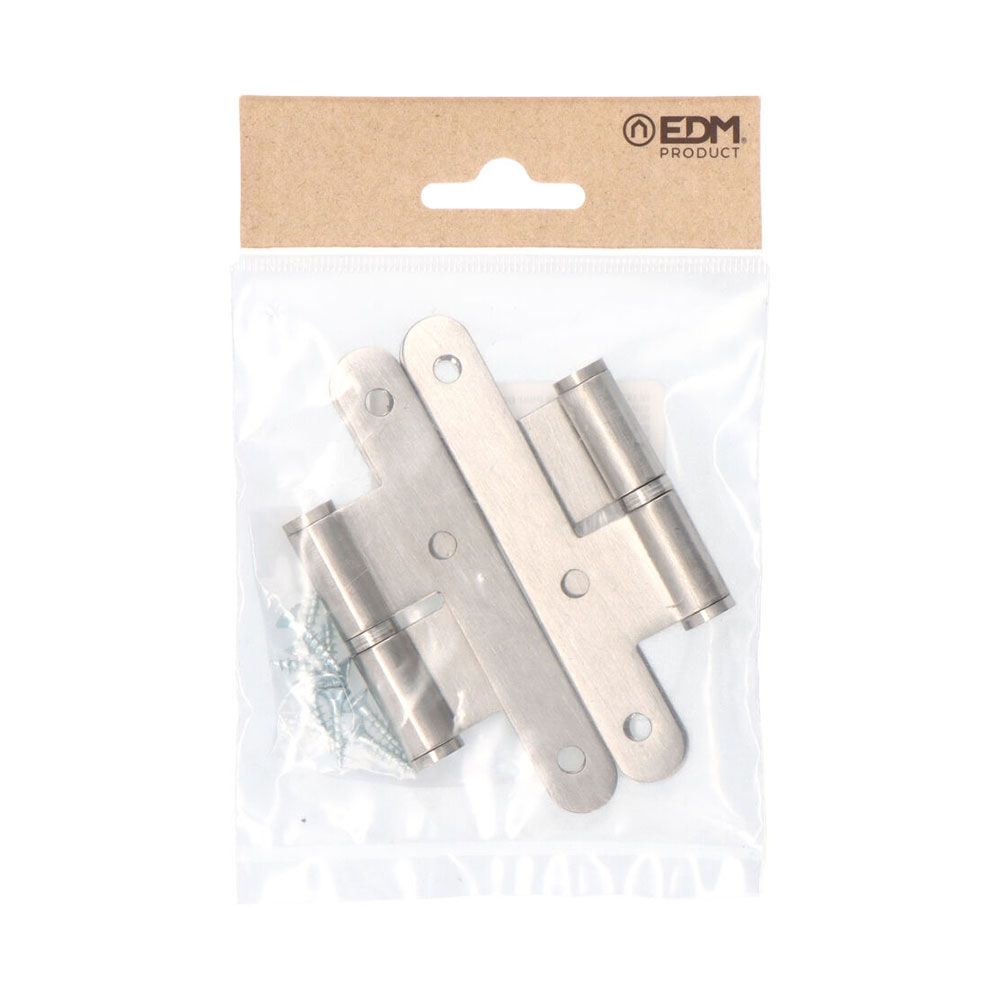 PERNIO, SIN REMATE, MODELO PN07, DERECHA, DE ACERO CON ACABADO EN INOX, 100 x 58 mm, 2 uds, BLISTER - Imagen 2