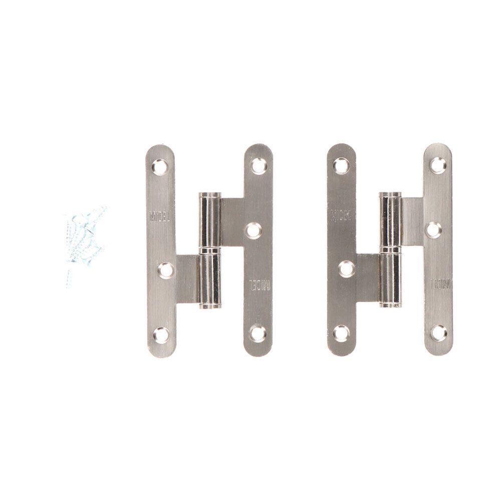 PERNIO, SIN REMATE, MODELO PN07, IZQUIERDA, DE ACERO CON ACABADO EN INOX, 100 x 58 mm, 2 uds, BLISTER