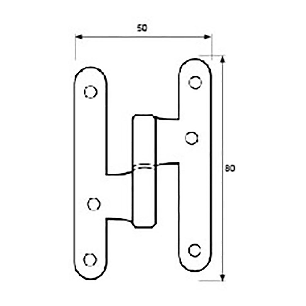 PERNIO, SIN REMATE, MODELO PN07, IZQUIERDA, DE ACERO CON ACABADO EN INOX, 100 x 58 mm, 2 uds, BLISTER - Imagen 3