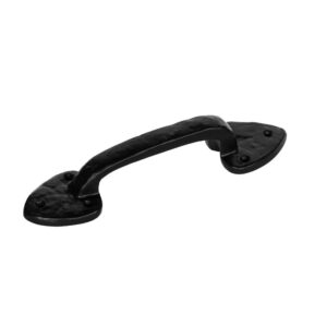 TIRADOR DE PUERTA, DE HIERRO FORJADO CON ACABADO NEGRO, 210 mm