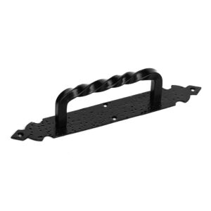TIRADOR DE PUERTA, DE HIERRO FORJADO CON ACABADO EN NEGRO, 275 mm