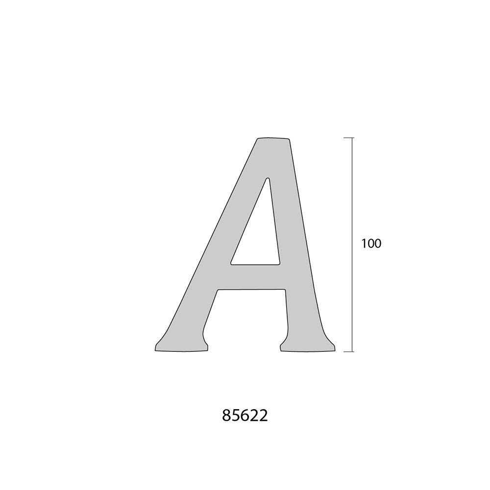 LETRA B, DE LATÓN CON ACABADO PULIDO Y FIJACIÓN INVISIBLE, 10 cm - Imagen 3