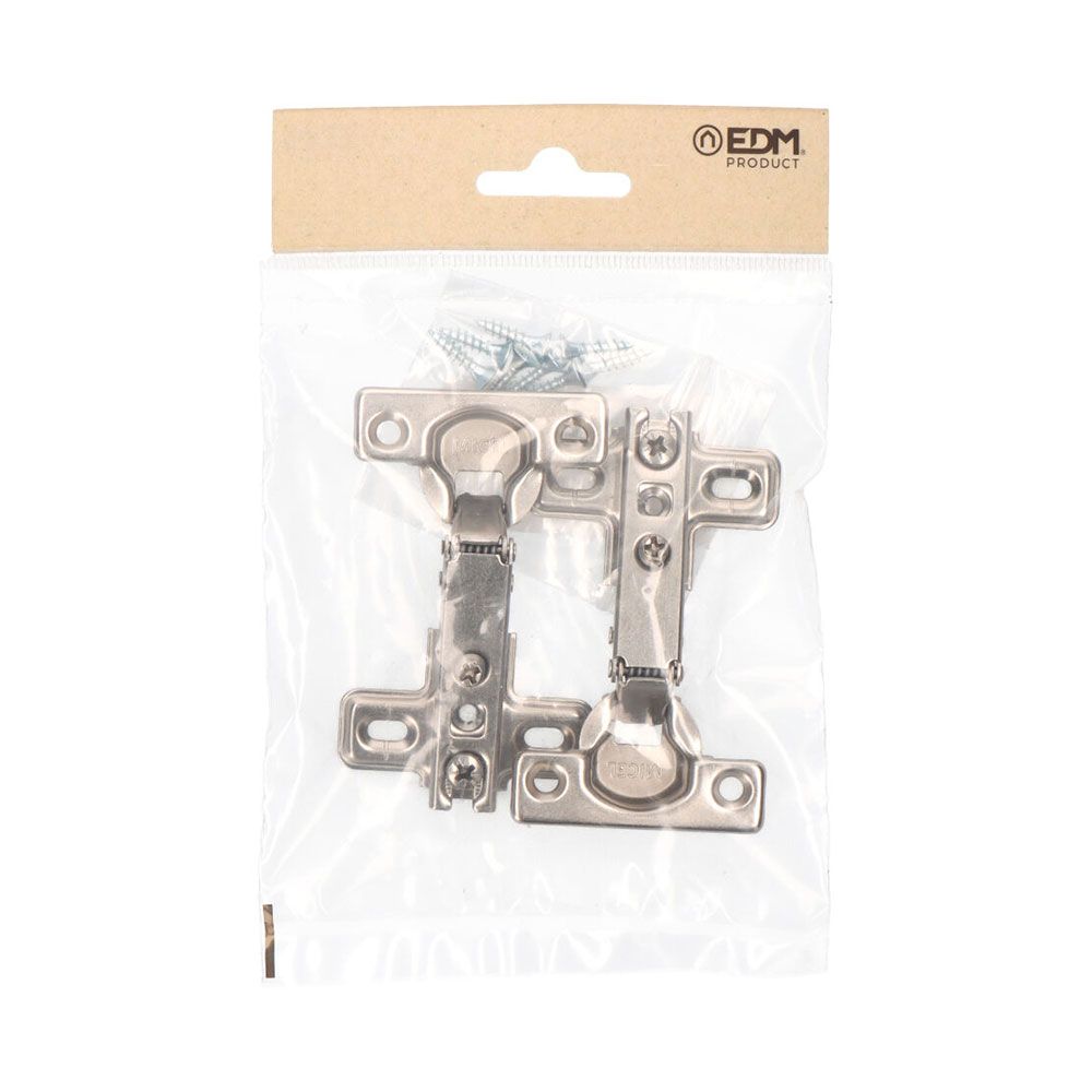 BISAGRA CAZOLETA, RECTA, MODELO BC01, DE ACERO CON ACABADO ZINCADO, 26 mm, 2 uds, BLISTER - Imagen 2