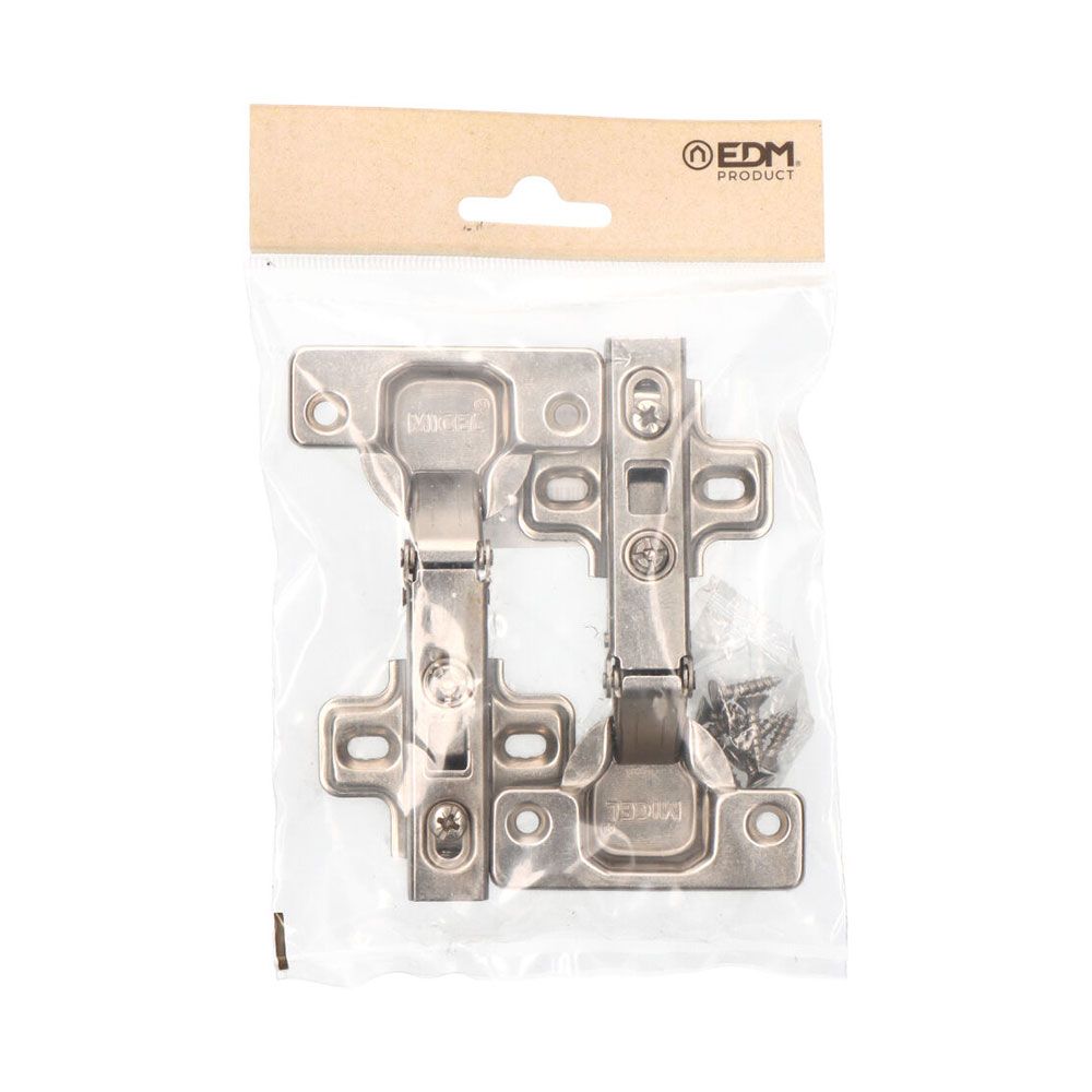 BISAGRA CAZOLETA CLIP, RECTA, MODELO BC03, DE ACERO CON ACABADO ZINCADO, 35 mm, 2 uds, BLISTER - Imagen 2