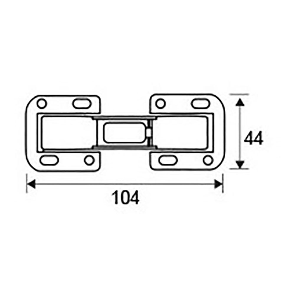 BISAGRA CAZOLETA SOBREPONER, MODELO BC10, DE ACERO CON ACABADO ZINCADO, 104 x 44 mm, 2 uds, BLISTER - Imagen 3