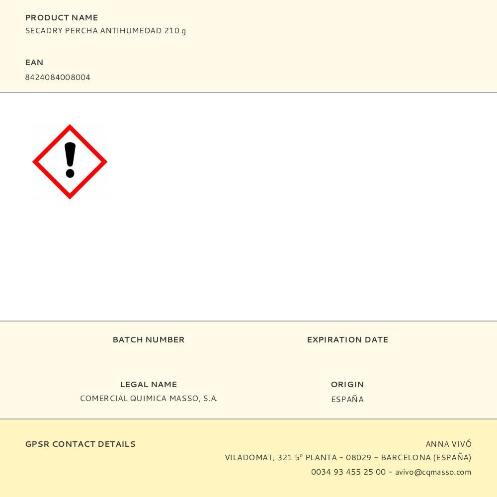 PERCHA ANTIHUMEDAD SECADRY, 210 g - Imagen 2
