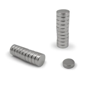 IMÁN, EN DISCO, DE NEODIMIO CON ACABADO NÍQUEL, Ø10 x 3 mm