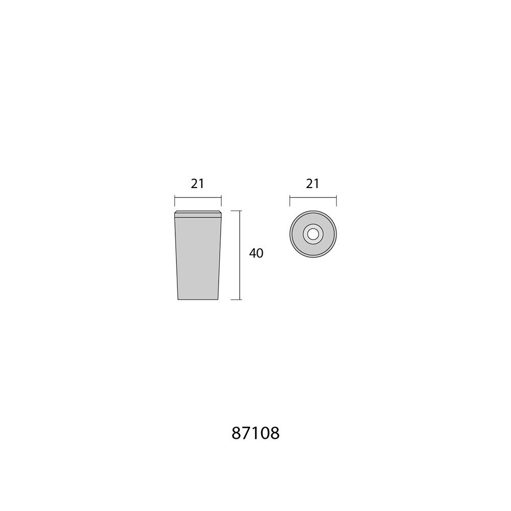 TOPE PARA PERSIANA BLANCO 40 mm LARGO, 25 unidades - Imagen 2