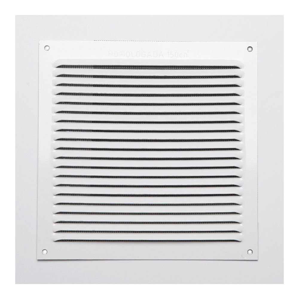 REJILLA S/BORDE DE ALUMINIO 0.6 BLANCO LACADO 170x170mm
